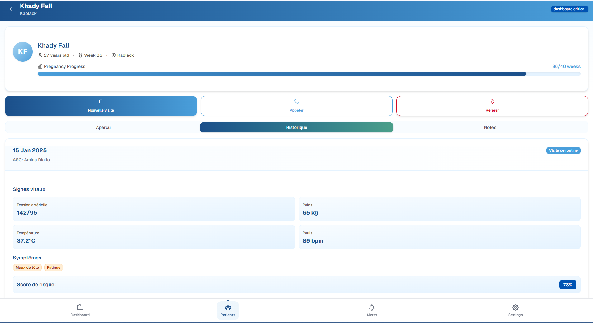 CHW Dashboard Medical History
