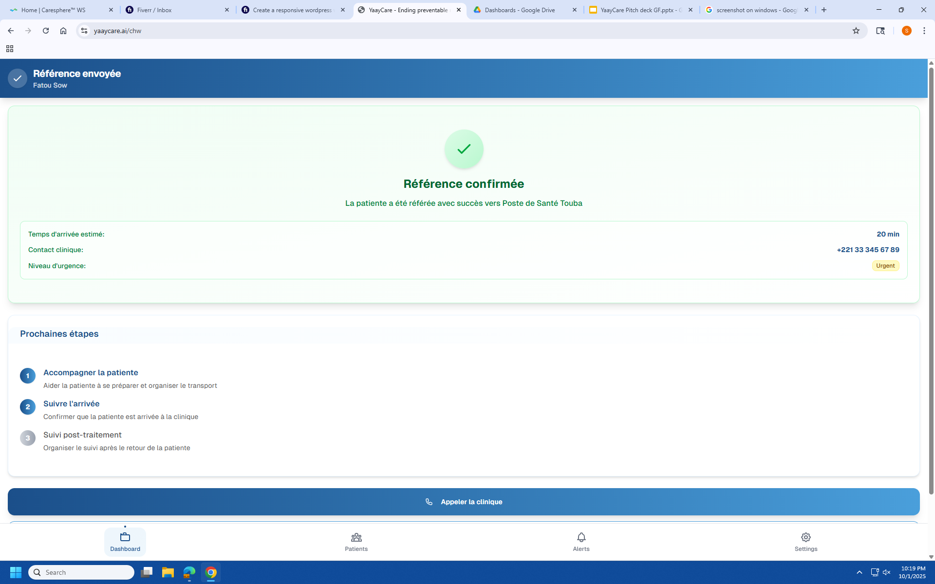 CHW Dashboard Referral Step3 Confirmation